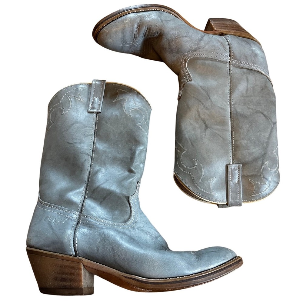 Dingo Slate Grey Leather Western Cowboy Boots Men's 12